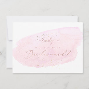Invitación PixDezines Rosa Acuarela ¿Serás ... Dama de Honor