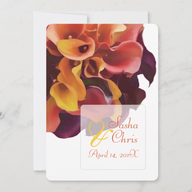 Invitación PixDezines rosa, amarillo, morado, naranja oxidado (Anverso)