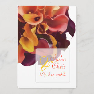 Invitación PixDezines rosa, amarillo, morado, naranja oxidado