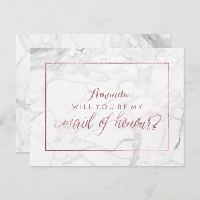 Invitación PixDezines Rosa Oro Serás Mi Empleada... (Anverso / Reverso)