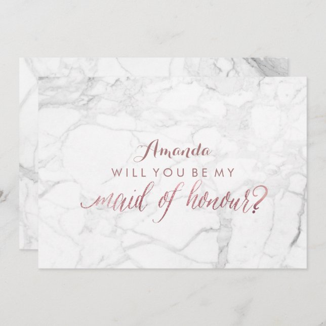 Invitación PixDezines Rosa Oro Serás Mi Empleada... (Anverso / Reverso)