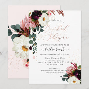 Invitación PixDezines Rosas Burgundy Acuarela Despedida de So