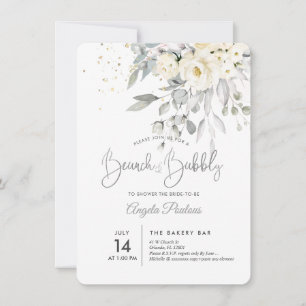 Invitación PixDezines Rosas de Crema Eucalipto Brunch+Burbuja