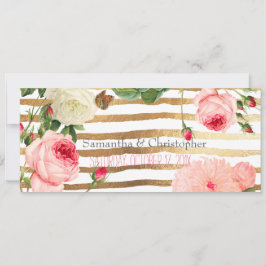 Invitación PixDezines Rosas Vintage+Peonías/Tiras