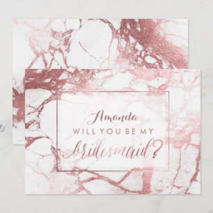 Invitación PixDezines Rose Gold ¿Quieres Ser Mi Dama de Honor