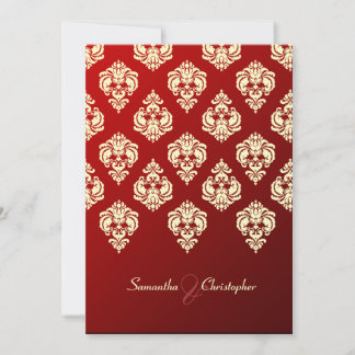 Invitación PixDezines Rossellini Damask, Ivory + Terciopelo R
