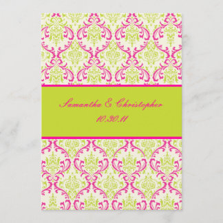 Invitación PixDezines Rossi, Damasco / Lime+Fuschia