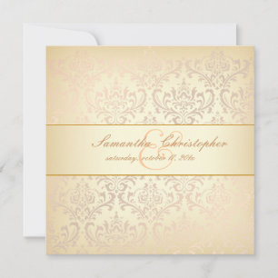 Invitación PixDezines Rossi Damask, Champaña