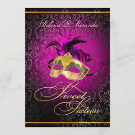 Invitación PixDezines Rossi Dulce 16 Masquerade/Diy color!!