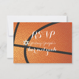 Invitación PixDezines RSVP Bar de baloncesto Mitzvah ✡