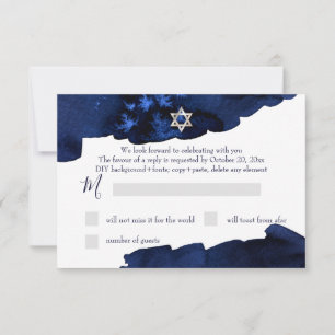 Invitación PixDezines RSVP Midnight Sky Bar Mitzvah ✡