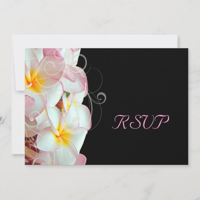 Invitación PixDezines rsvp para Plumeria rosa / playa 5x7 (Anverso)