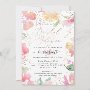 Invitación PixDezines Rubefacción Romance Sweetpea Bridal Sho