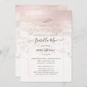 Invitación PixDezines Rubor Beach / Shoreline Quinceanera