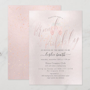 Invitación PixDezines Rubor Rosado Champán Brunch+Bubbly