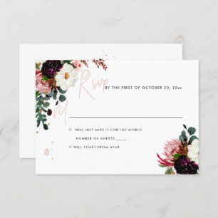 Invitación PixDezines Rustic Bloom Watercolor RSVP
