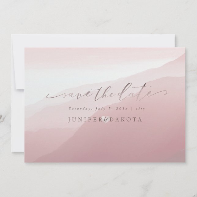 Invitación PixDezines Rustic Misty Range Ombre Rubor (Anverso)