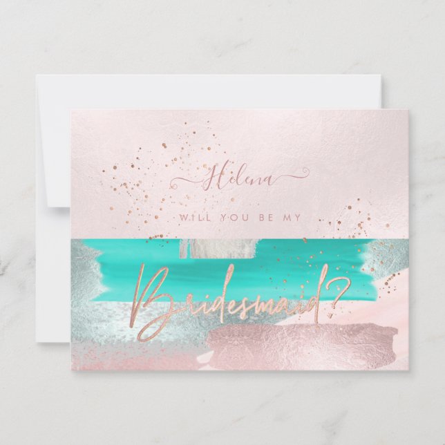 Invitación PixDezines Sage Blush+Aqua ¿Serás... Dama de Honor (Anverso)