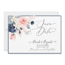 PixDezines Save Date H2 Dusty Blue Rubor Rosas