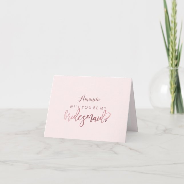 Invitación PixDezines Serás Mi Novia, Relieve metalizado Faux (Anverso)