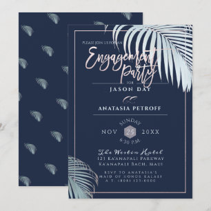 Invitación PixDezines Silver Palm Fronds, Partido de compromi