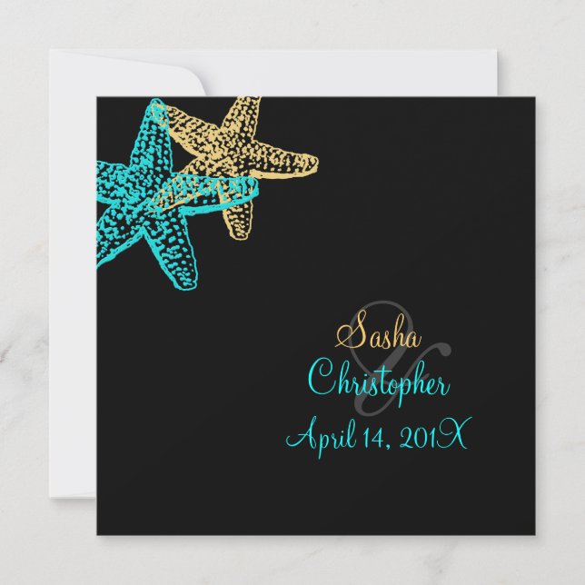 Invitación PixDezines Starfish/Beach Invitaciones/DIY color! (Anverso)