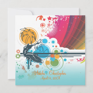 Invitación PixDezines Surfistas Retro, eventos de destino