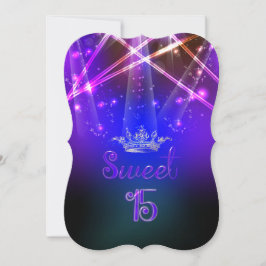 Invitación PixDezines Sweet 15, luces láser/luces de neón