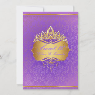 Invitación PixDezines Sweet 16/Vintage Rossi Damask