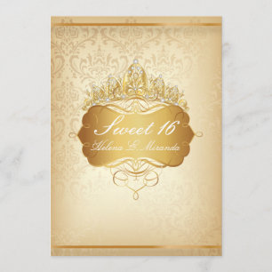 Invitación PixDezines Sweet 16/Vintage Rossi Damask
