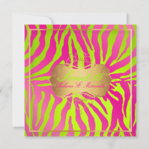 Invitación PixDezines Sweet 16/Zebra Stripes