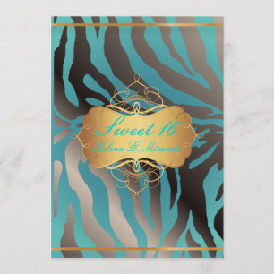 Invitación PixDezines Sweet 16/Zebra Stripes