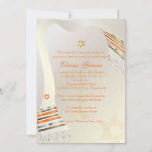 Invitación PixDezines Tallit/Stylish Bat Mitzvah/gold