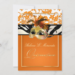 Invitación PixDezines Tanza Damask/Quinceanera/Zebra