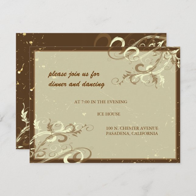 Invitación PixDezines TORBELLINOS DE VAINILLA/CAFE CON LECHE (Anverso / Reverso)