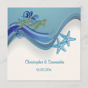 Invitación PixDezines tortugas/honu+ondas/fondo de día