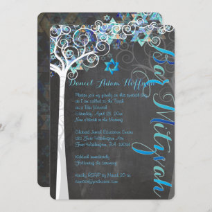 Invitación PixDezines Tree of Life Bat Mitzvah/pizarra