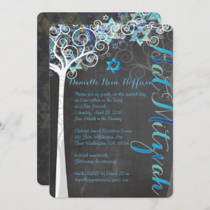 Invitación PixDezines Tree of Life Bat Mitzvah/pizarra