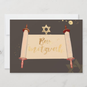 Invitación PixDezines vintage barra de desplazamiento mitzvah