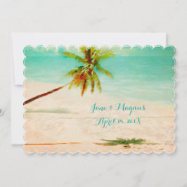 Invitación PixDezines Vintage hawaiano Playa/Turquesa