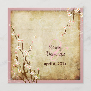 Invitación PixDezines Vintage Sakura, colores DIY!