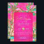 Invitación PixDezines Watercolor Beach Bat Mitzvah, Hot Pink<br><div class="desc">Playa hawaiana estilo PixDezines estilo vintage Bat Mitzvah. Palmeras nadando con la brisa Waikoloa en la bahía de Mauna Lani.Nuestro diseño dinámico le permite editar todos los elementos. Haga clic en el botón "personalizar" para editar imágenes, cambiar el tono, girar y agregar texto / monograma. PixDezines Bat Mitzvah, rosas con...</div>