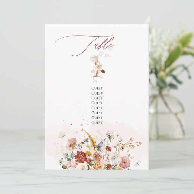 Invitación PixDezines Watercolor Fall Garden Tabla 1 (Anverso de pie)