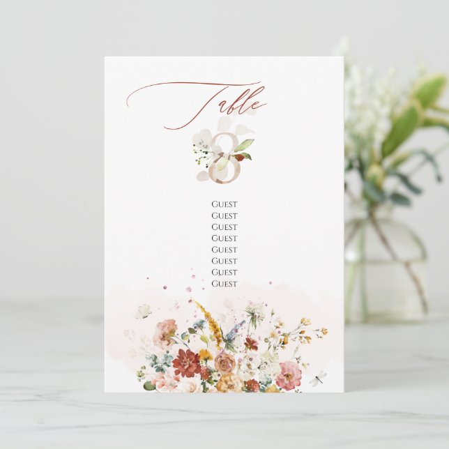 Invitación PixDezines Watercolor Fall Garden Tabla 8 (Anverso de pie)