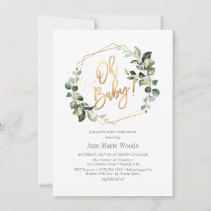Invitación PixDezines Watercolor Greenery Baby Shower