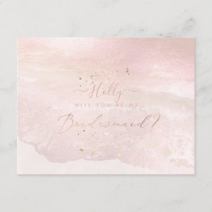 Invitación PixDezines Watercolor Rubor Bridesmaid