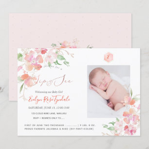 Invitación PixDezines Watercolor Rubor Sweet Peas Sip+See