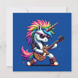 Invitación Pixel Punk Rock Unicorn