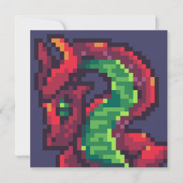Invitación Pixelart, Pixel Art, dragon