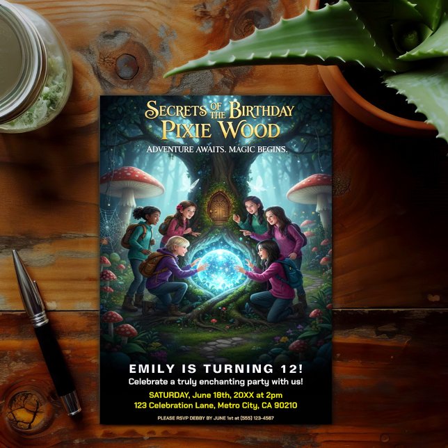Invitación Pixie Wood Magical Birthday Party (Subido por el creador)